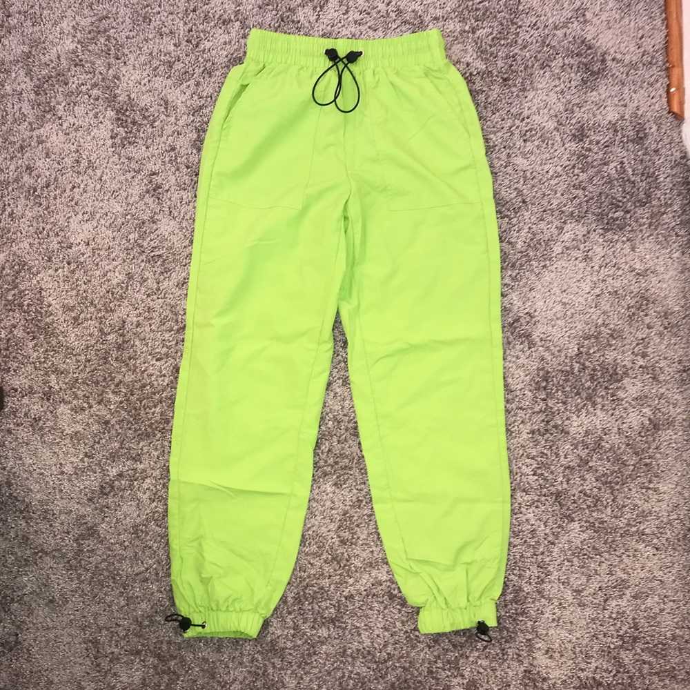 Neon green drawstring joggers
